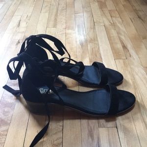 black gladiator heeled sandals
